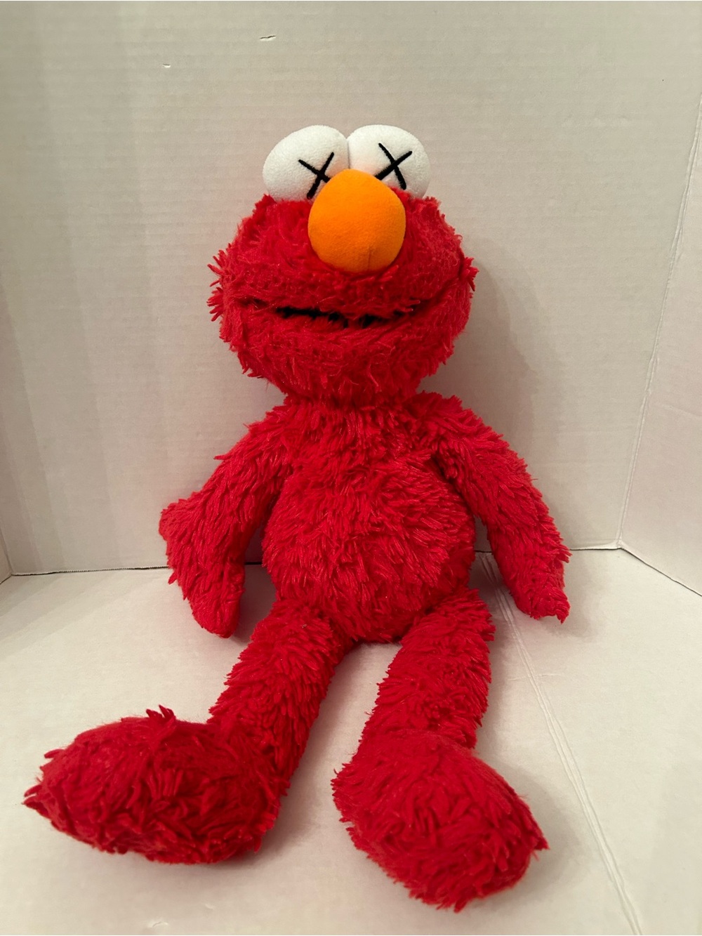 Kaws X Sesame Street Elmo Plush stuffed Toy X eyes